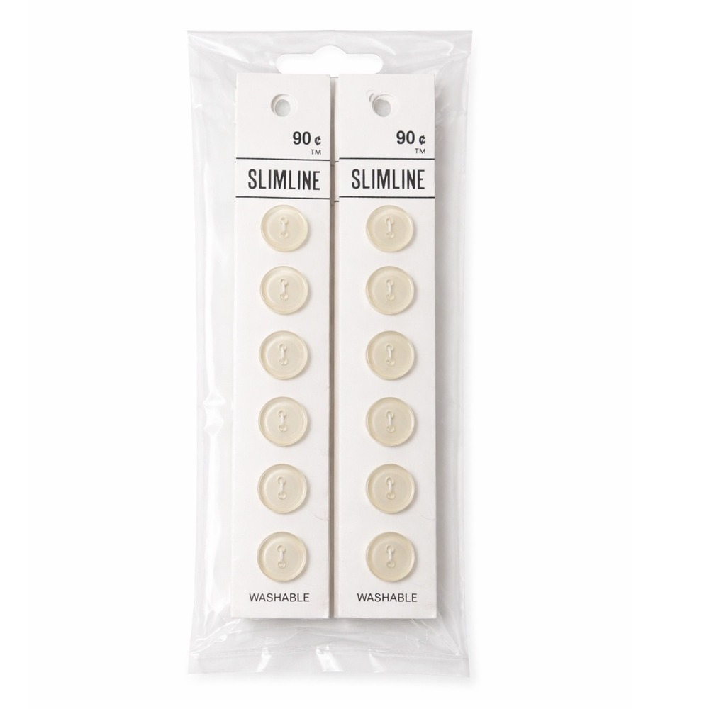 Blumenthal‎ Lansing Slimline White 2-Hole 7 Buttons Pack of 6 Vintage